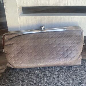 HOBO Quilted Gray Clutch Wallet